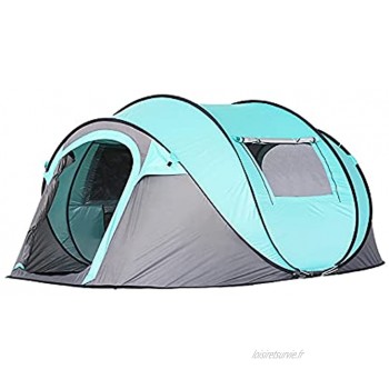 Tente de camping portable pour 3-4 personnes en une seconde entièrement automatique résistante au soleil et à la pluie adaptée aux voyages en plein air au camping et aux repas. 2021 7Color:Green
