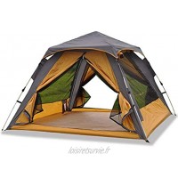 ZYM Tentes chapiteaux Camping Tente 4 Personne avec 2 Portes et 2Mesh Fenêtres à Double Couche imperméable Tente instantanée for la Famille Randonnée Tentes instantanées Color : Yellow