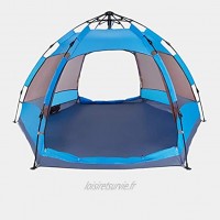 ZYM Tentes chapiteaux Tente 4 Hexagonal Camping Personne 6 côté Mesh Tente Double Instant Couche imperméable for la Famille Randonnée Tentes instantanées Color : Blue