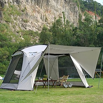 JTYX Tente escamotable pour 5-8 Personnes Tente de Camping instantanée avec Double Porte Tente familiale légère avec Sac de Transport pour Camping Familial en Plein air randonnée pêche Festival