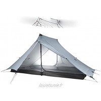 3F Gear LanShan 2 Personnes Tente de Camping ultralégère extérieure 3 Saisons Professionnel 20D Nylon des Deux côtés Tente en Silicone-3 Saisons Tente Grise