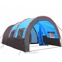 LANGTAOSHA Tente De Tunnel Extérieure pour 5 À 8 Personnes Tente De Camping pour Randonnée en Famille 480 * 310 * 210Cm Bleu Et Gris
