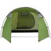 LLSS Tente extérieure 3-4 Personnes Double Couche Une Chambre Une Salle Tunnel Tente Camping Main Tente étanche à la Pluie Vert