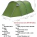Llw Tente de Tunnel de Camping pour 3-4 Personnes Tissu en Polyester 190T de Haute qualité Double Protection Solaire et Coupe-Vent Durable Facile à Installer Compte Interne indépendant