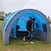 Tente de Camping légère Tente de Tunnel d'extérieur Portable Coupe-Vent et Respirante Tente Collective avec 2 cabanes de dormeur adaptées aux fêtes de Terrain en Plein air
