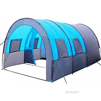 Tente de Camping légère Tente de Tunnel d'extérieur Portable Coupe-Vent et Respirante Tente Collective avec 2 cabanes de dormeur adaptées aux fêtes de Terrain en Plein air