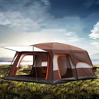 Tente tunnel familiale tente camping en plein air pour 5-8 8-12 personnes tente dôme cabines de vie et couchage séparées auvent étanche portable grande tente étanche à la pluie