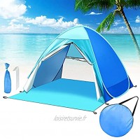 Abri de plage portable tente de plage portable tente de plage pour 2-3 personnes tente de plage ventilée avec zone en maille et rideau tente de plage super légère