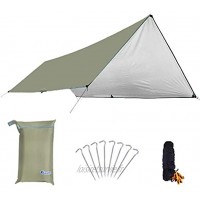 Azarxis Bâche de Tente Anti Pluie Tarp Tapis de Sol Camping Parasol Anti UV Couverture de Pique-Nique Abri de Plage Auvent pour Hamac Randonnée en Plein Air