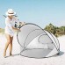 Deryan Pop Up Beach Tent XXL Argent 2-3 personnes Protection solaire et coupe-vent Facile à installer et à emporter