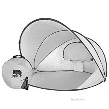 Deryan Pop Up Beach Tent XXL Argent 2-3 personnes Protection solaire et coupe-vent Facile à installer et à emporter