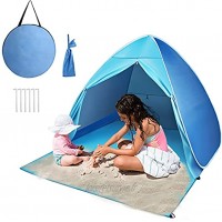 Tente Anti UV 50+ Tente de Plage pour 2-3 Personnes Enfant Adulte Tente de Plage avec piquets de Tente pour Sac de Transport Darkblue
