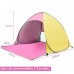 Tente Anti UV Abri de Plage avec Protection Solaire UV UPF 50+ pour 2-3 Personnes,Tente de Plage Instantanée Portable Escamotable Comprend Un Sac de Transport et des Piquets de Tente,Rose