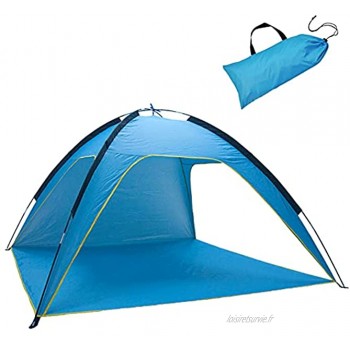 XCUGK Grande Tente de Plage Familiale Anti UV Abris de Plage Portable Tente pour 3-4 Personnes Comprend Un Sac de Transport pour Plage Pique Nique Pêche Camping