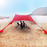 Zceplem Beach Sunshade Tent Portable Beach Tent Canopy for 2-3 People Shading Awning with Good Sun Protection for Outdoor Camping Trip Family Picnic 210X150X170cm