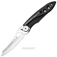 Leatherman Skeletool KB Couteau de poche multifonctions avec lame en acier inox HC420 et décapsuleur intégré compact et léger fabriqué aux Etats-Unis couleur noir