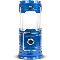 Lampe de camping solaire LED XVZ Lampe de poche portable Rechargeable USB et micro port Étanche IPX4 Pour tente d'urgence randonnée nocturne pêche nocturne chasse bleu