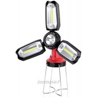 Lampe de Travail Pliante Portable COB Rechargeable USB avec 8 Modes D'éclairage Lanterne Portable Extérieure pour Éclairage de Secours Camping Escalade Pêche Randonnée