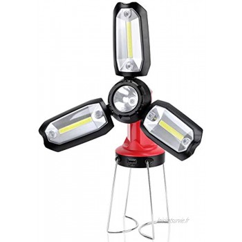 Lampe de Travail Pliante Portable COB Rechargeable USB avec 8 Modes D'éclairage Lanterne Portable Extérieure pour Éclairage de Secours Camping Escalade Pêche Randonnée