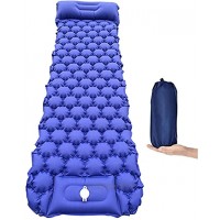 Matelas de couchage autogonflant portable avec oreiller gonflable simple matelas ultraléger imperméable pour l'extérieur les voyages la randonnée