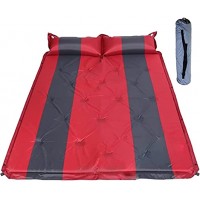 Matelas de couchage double auto-gonflant avec oreiller intégré éponge avec sac de transport 74,8 × 52 × 1,2 cm pour randonnée voyage randonnée