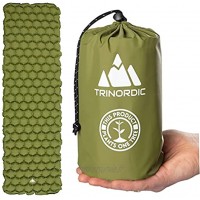 TRINORDIC Matelas de camping gonflable ultraléger pliable et léger pour une place matelas portable pour randonnée voyage vert forêt